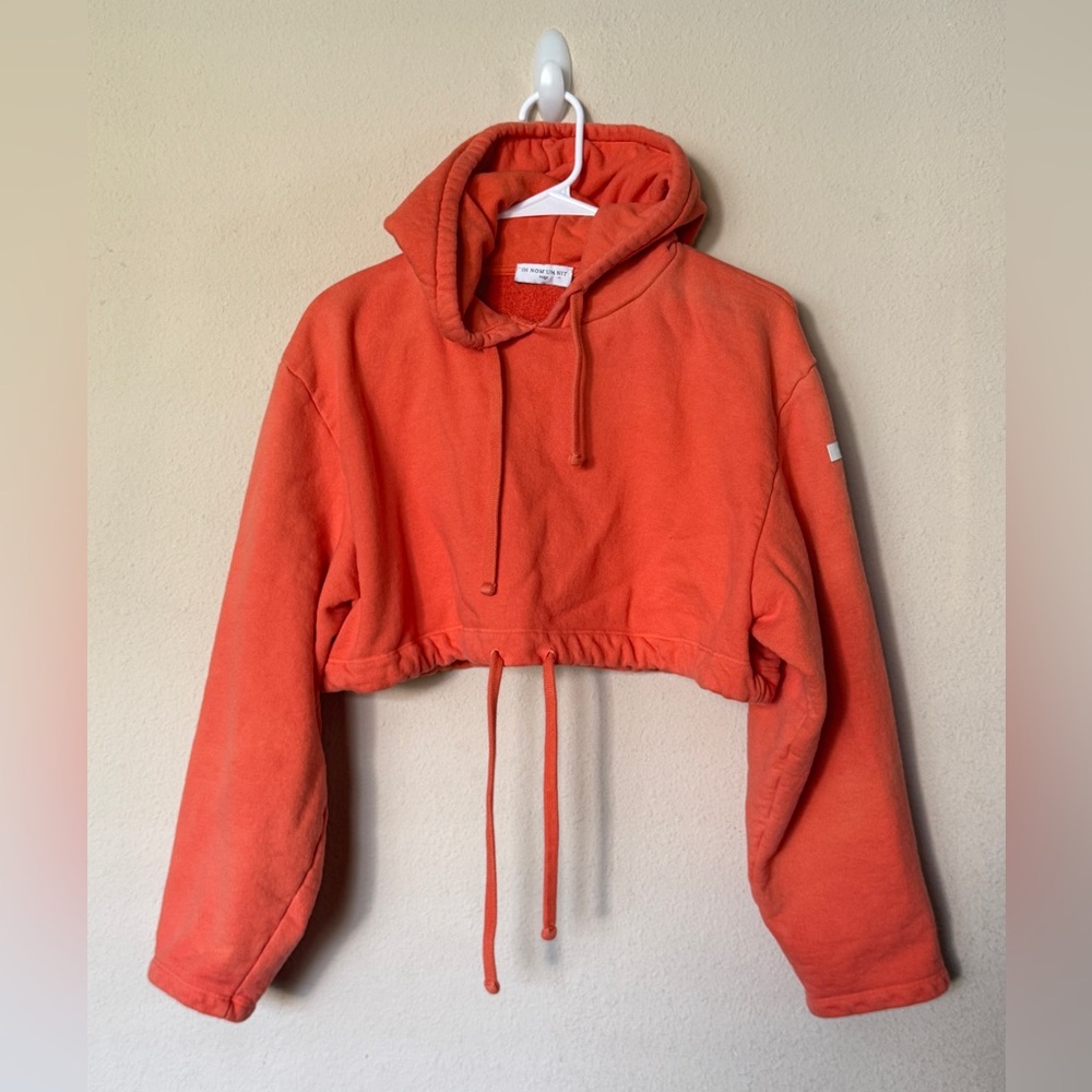 IH NOM UH NIT Women's Orange Cropped Hoodie